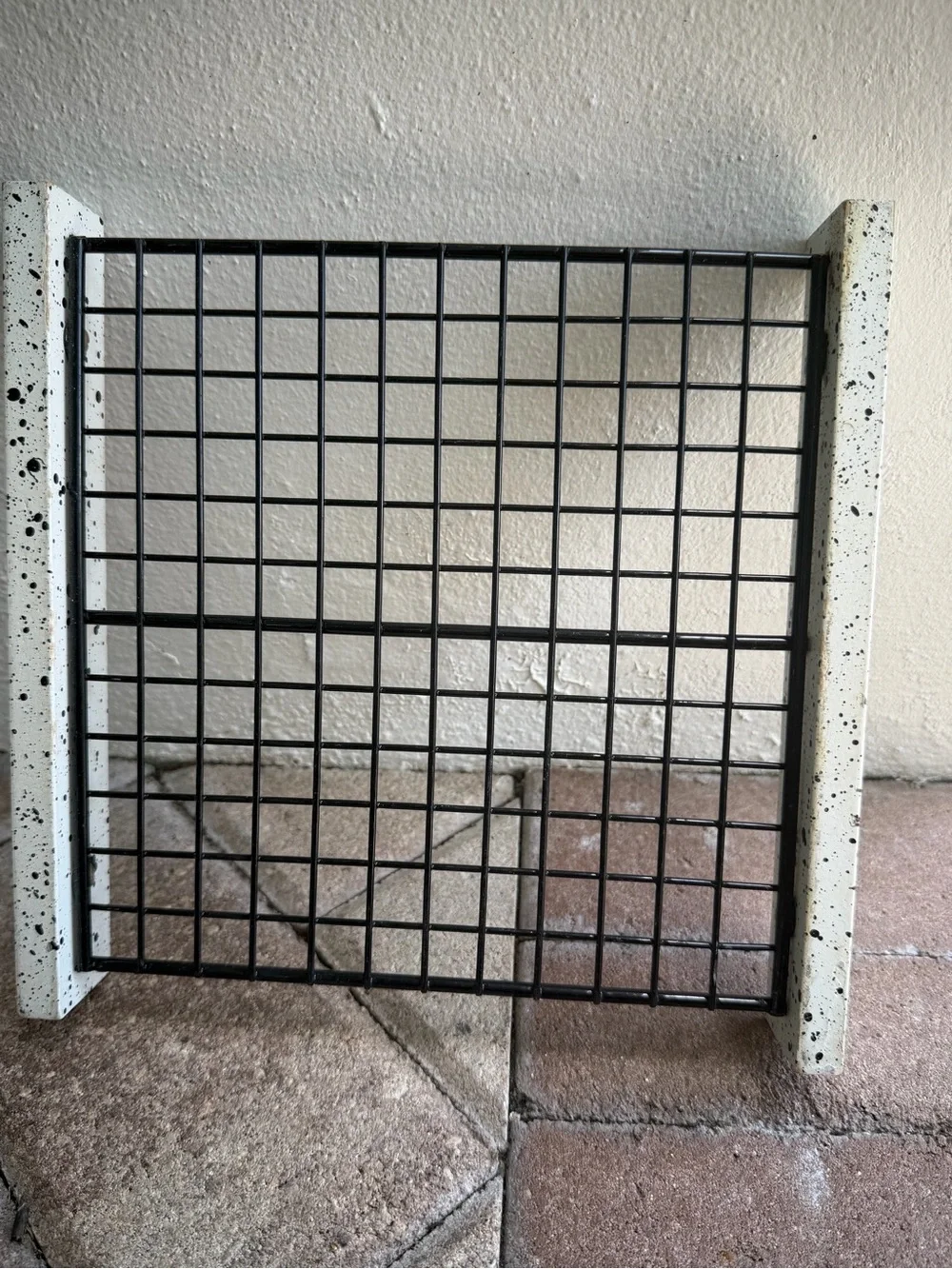 Wire Mesh Vintage 90’s Trivet with Speckled Wood Supports